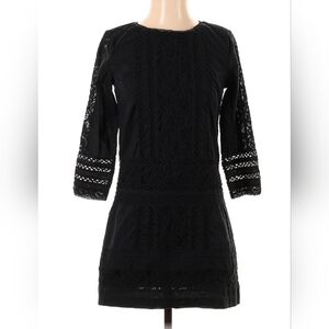 Abercrombie and Fitch Black Lace Shift Tunic Dress 3/4 Sleeve Womens Size Small